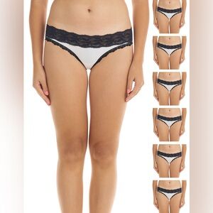 XL Black and White Lace Trim Panties Set